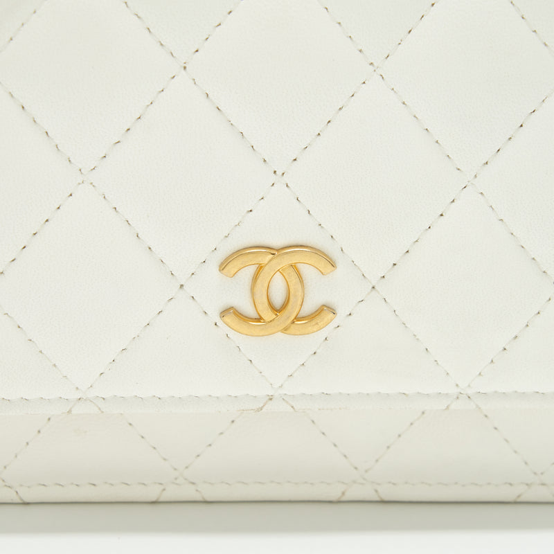 Chanel Ruffles Mini Wallet On Chains White GHW