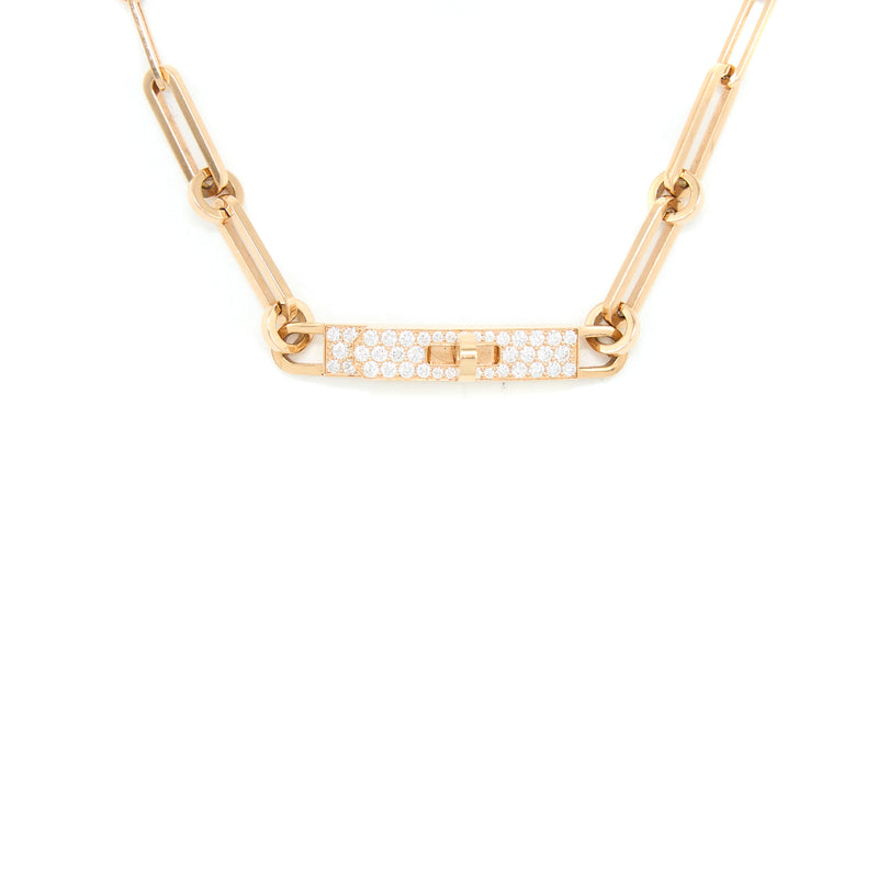 Hermes Kelly Chaine Chocker Small Model Rose Gold Diamonds