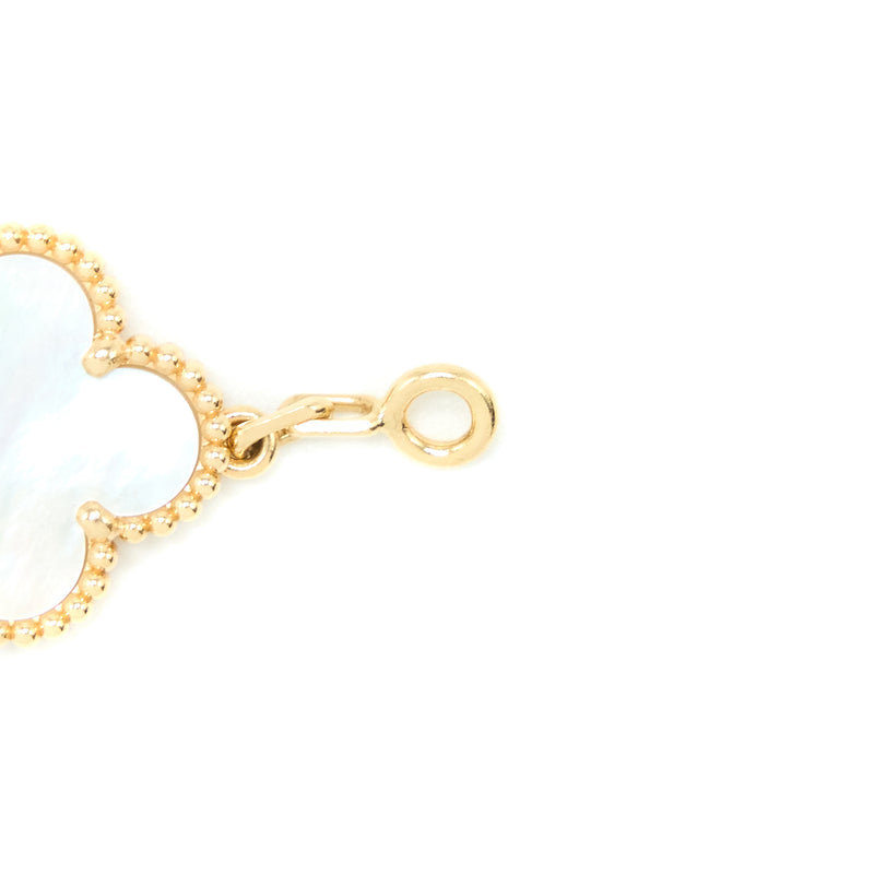 VAN CLEEF & ARPELS 18K Yellow Gold Mother of Pearl 5 Motifs Vintage  Alhambra Bracelet 1212660