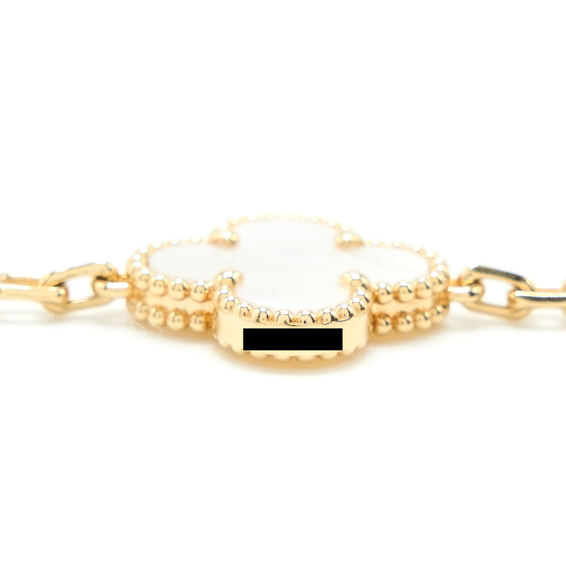 VAN CLEEF & ARPELS 18K Yellow Gold Mother of Pearl 5 Motifs Vintage  Alhambra Bracelet 1212660