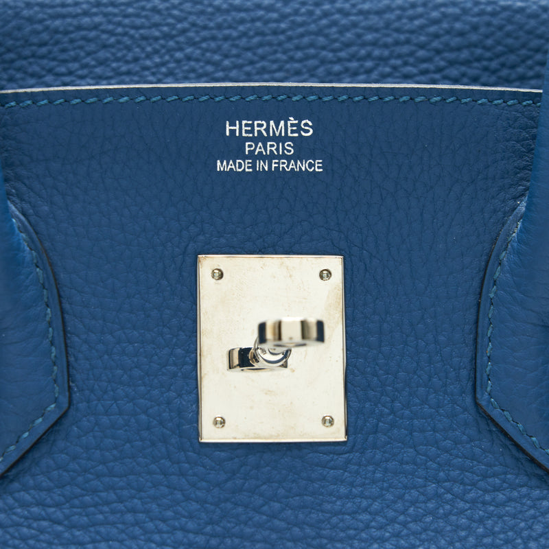Hermes birkin 35 Bleu De Galice SHW Togo Leather stamp Q in square
