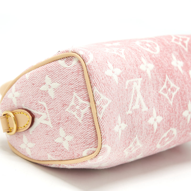 Louis Vuitton Nano Speedy Monogram Jacquard Denim Pink