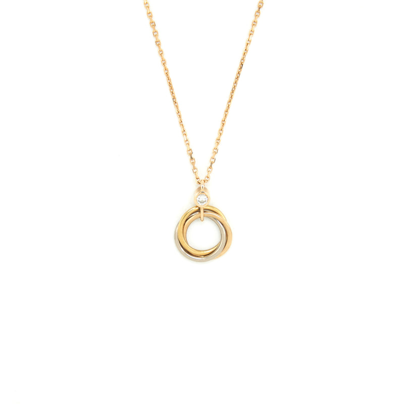 Cartier Trinity Necklace White Gold/Yellow Gold/Rose Gold With Dimond