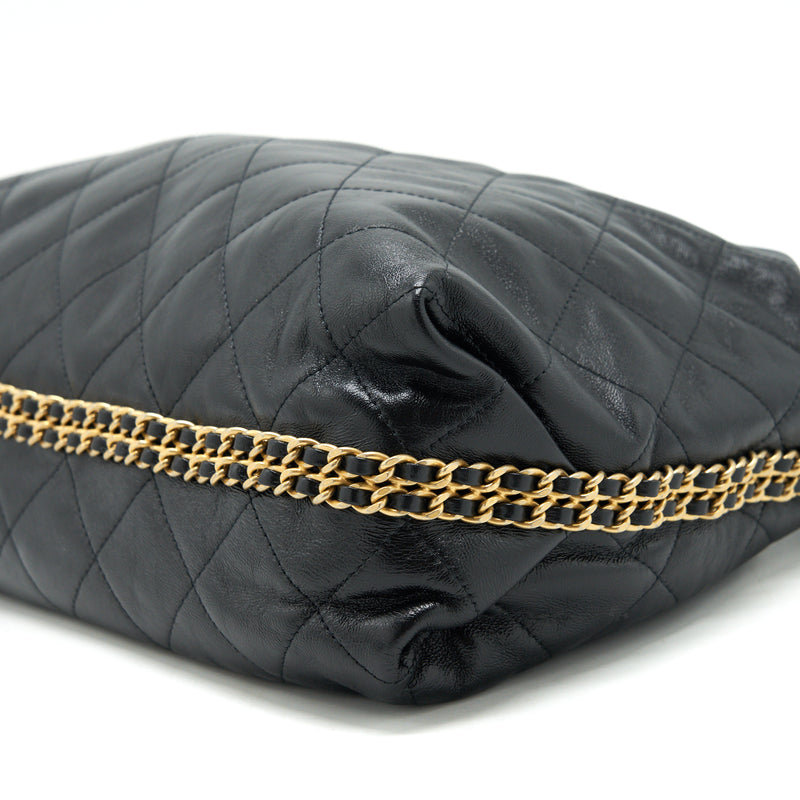 Chanel quilted shoulder bag lambskin black GHW