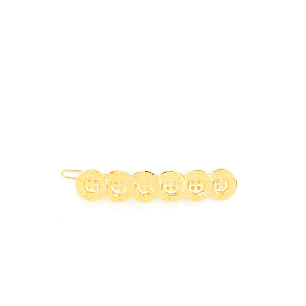 Chanel Button Paris CC Hair Clip Gold Tone