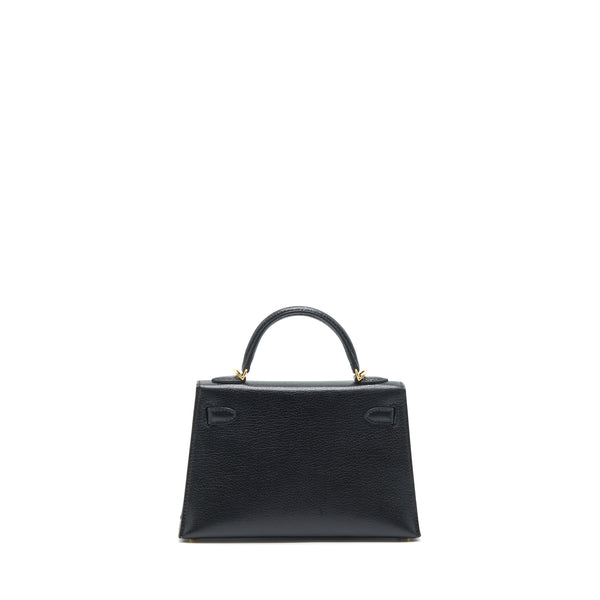 Hermes Mini Kelly 20cm Chèvre Chamkila Black GHW Stamp Y