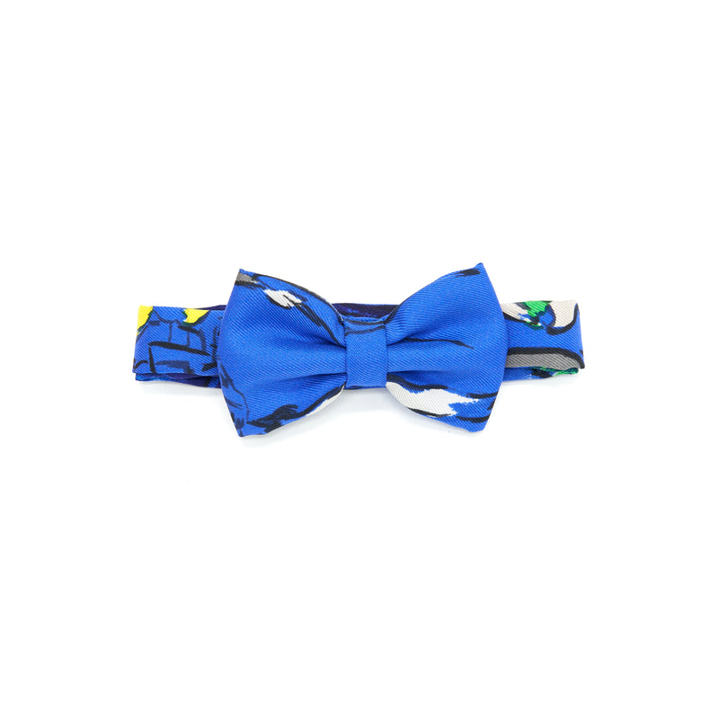 Hermes Mini Ribbon Bow  Blue / White