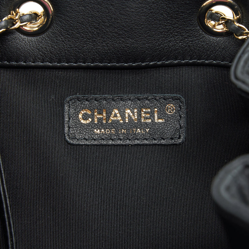 Chanel bucket bag quilted lambskin black LGHW