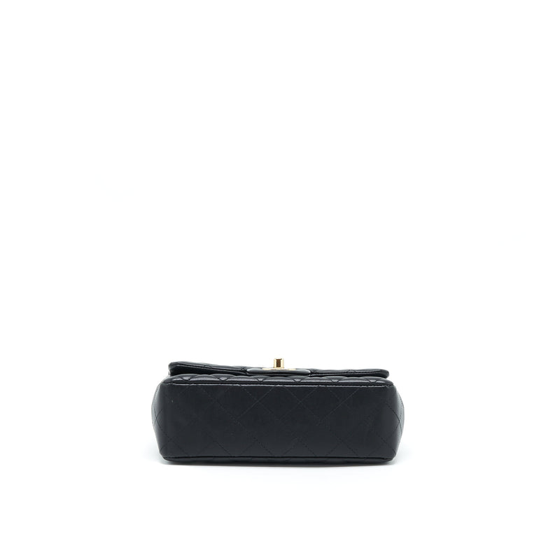 Chanel Mini Rectangular Flap Bag With Bag Charms Giant Chains Lambskin Black GHW