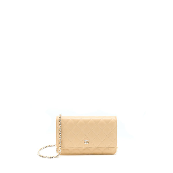 Chanel Classic Wallet On Chain Caviar Beige SHW (Microchip)