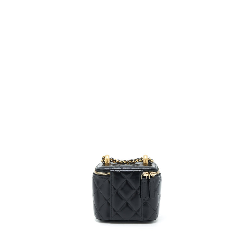 Chanel 21A Gold Crush Mini Vanity Case Calfskin Black GHW