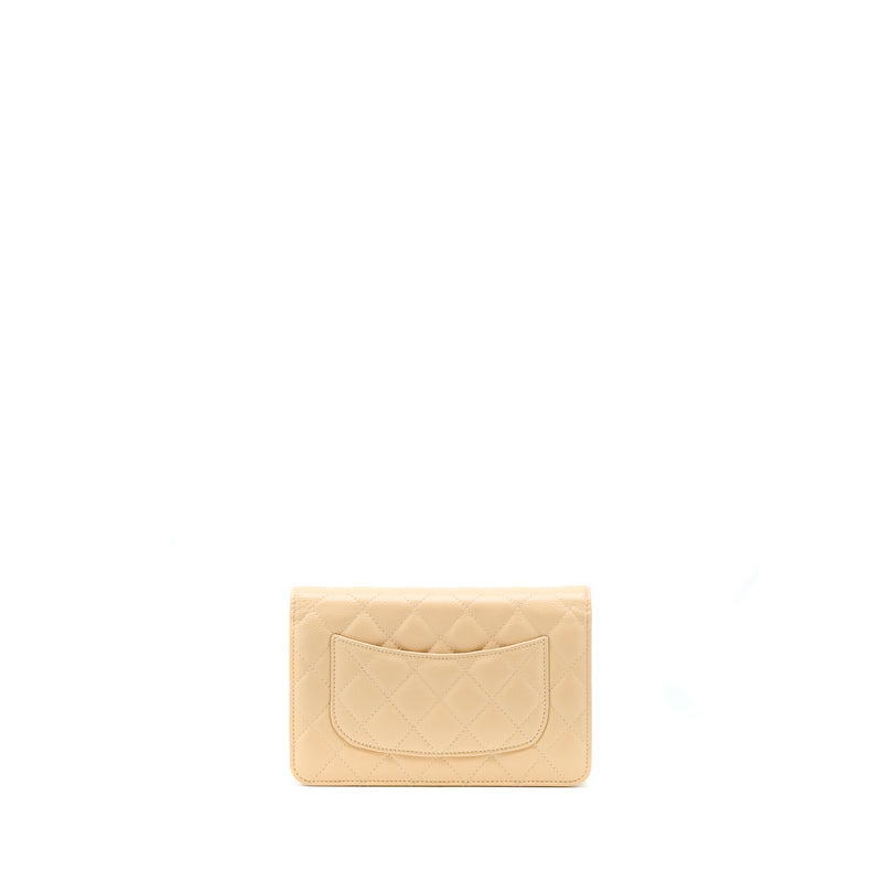 Chanel Classic Wallet On Chain Caviar Beige SHW (Microchip)