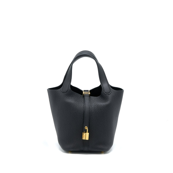 Hermes Picotin 18 Lock Bag Clemence Black GHW Stamp U