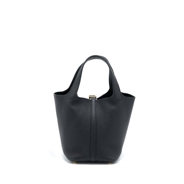 Hermes Picotin 18 Lock Bag Clemence Black GHW Stamp U
