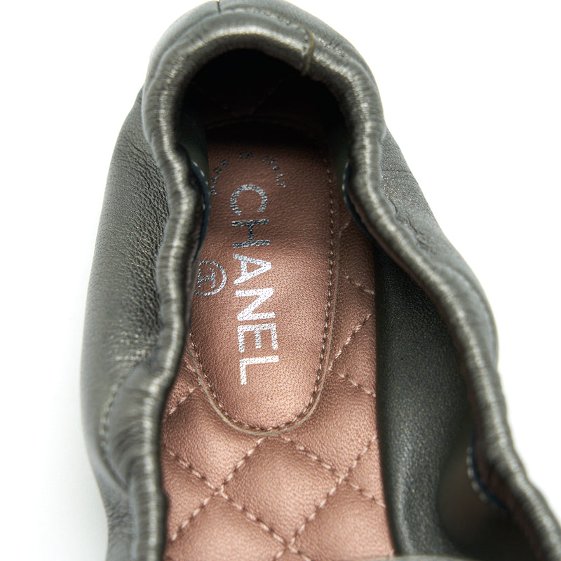 Chanel Lambskin Ballet Flat Shoes Size 36.5