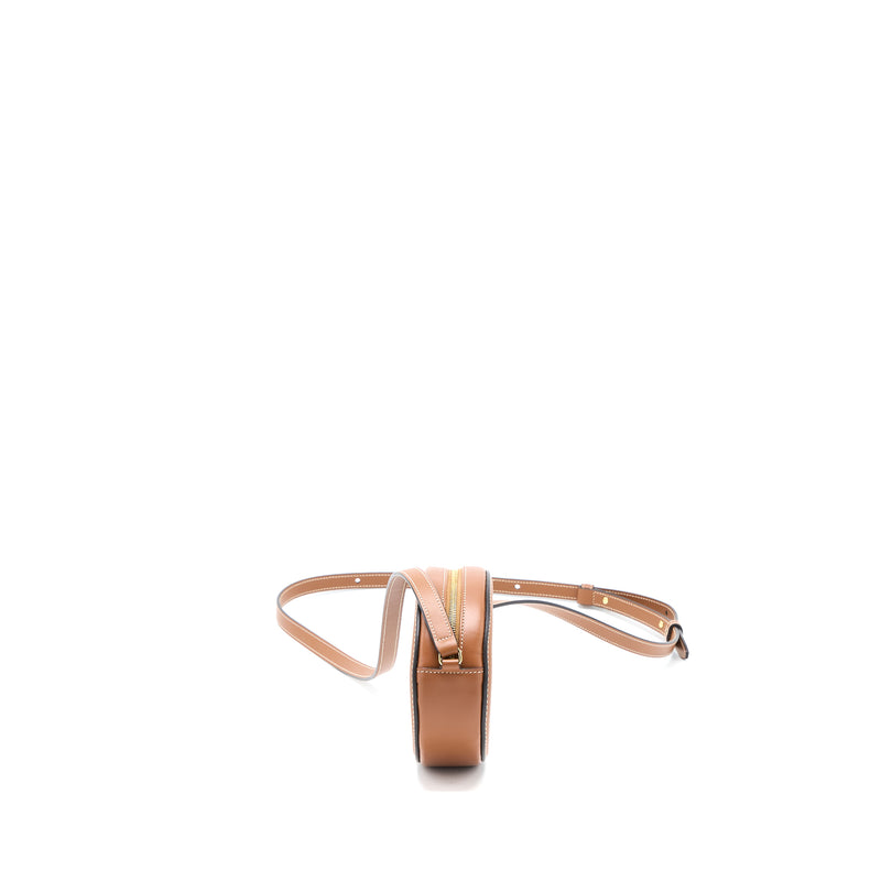 Celine Crossbody Oval Purse Cuirass Triomphe Smooth Calfskin Tan GHW