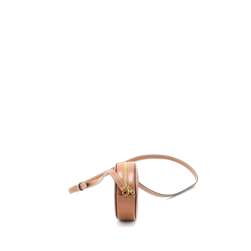 Celine Crossbody Oval Purse Cuirass Triomphe Smooth Calfskin Tan GHW