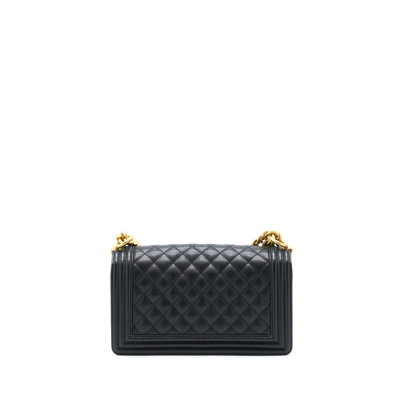 Chanel Medium Boy Bag Caviar Black Brushed GHW