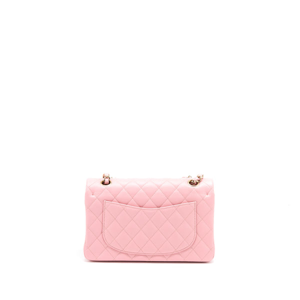 Chanel 22C Small Classic Double Flap Bag Caviar Pink LGHW (Microchip)