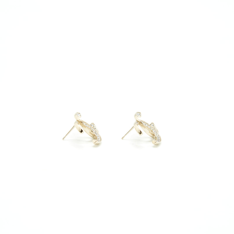 Chanel Classic CC Logo Earrings Large Model Gold Tone