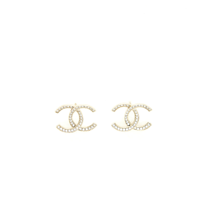 Chanel Classic CC Logo Earrings Large Model Gold Tone