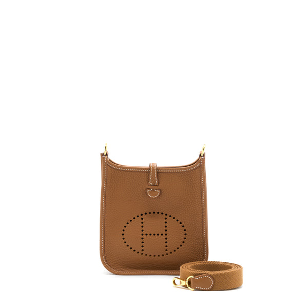 Hermes Mini Evelyne Clemence Gold GHW Stamp Z