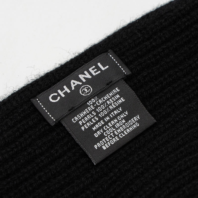 Chanel Letter Scarf Cashmere Black/White