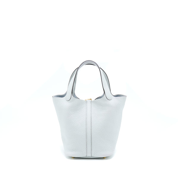 Hermes Picotin 18 Lock Bag Clemence Bleu Pale GHW Stamp Z