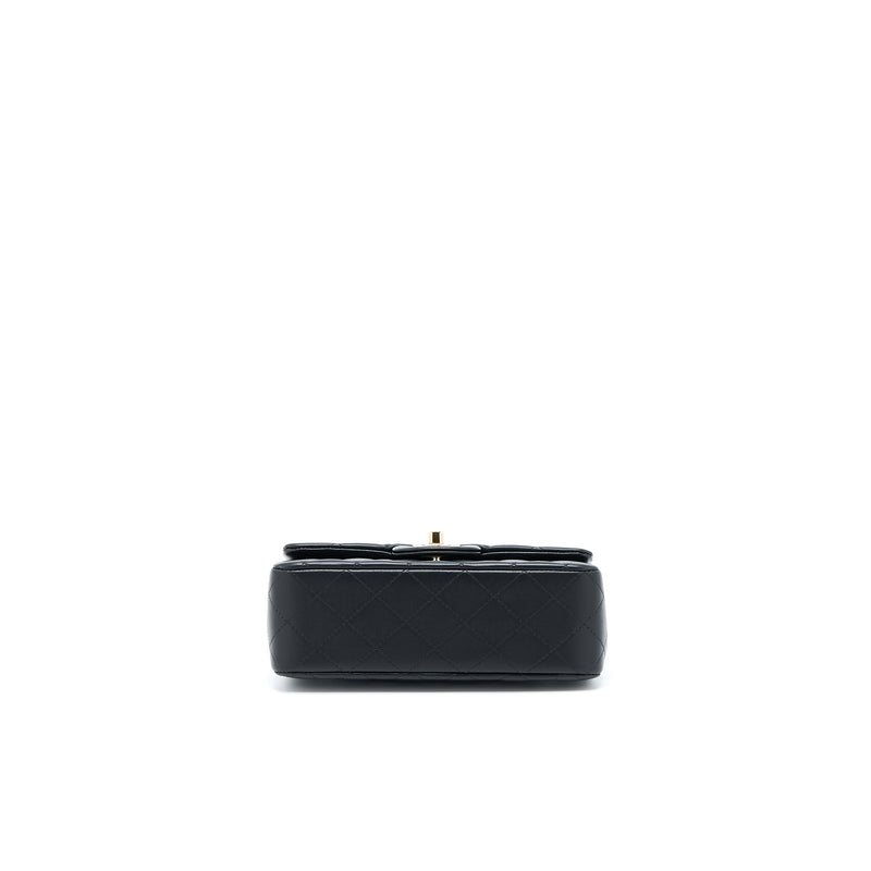 Chanel Top Handle Mini Rectangular Flap Bag Lambskin Black LGHW (Microchip)