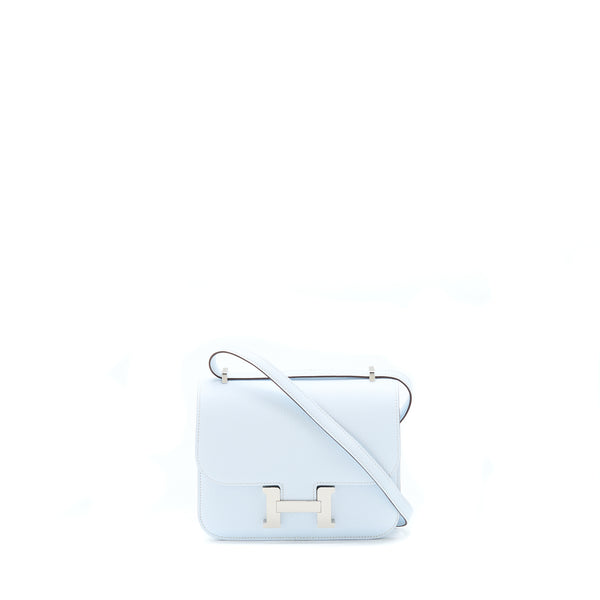 Hermes Mini Constance Chevre Mysore T0 Blue Brume SHW Stamp U