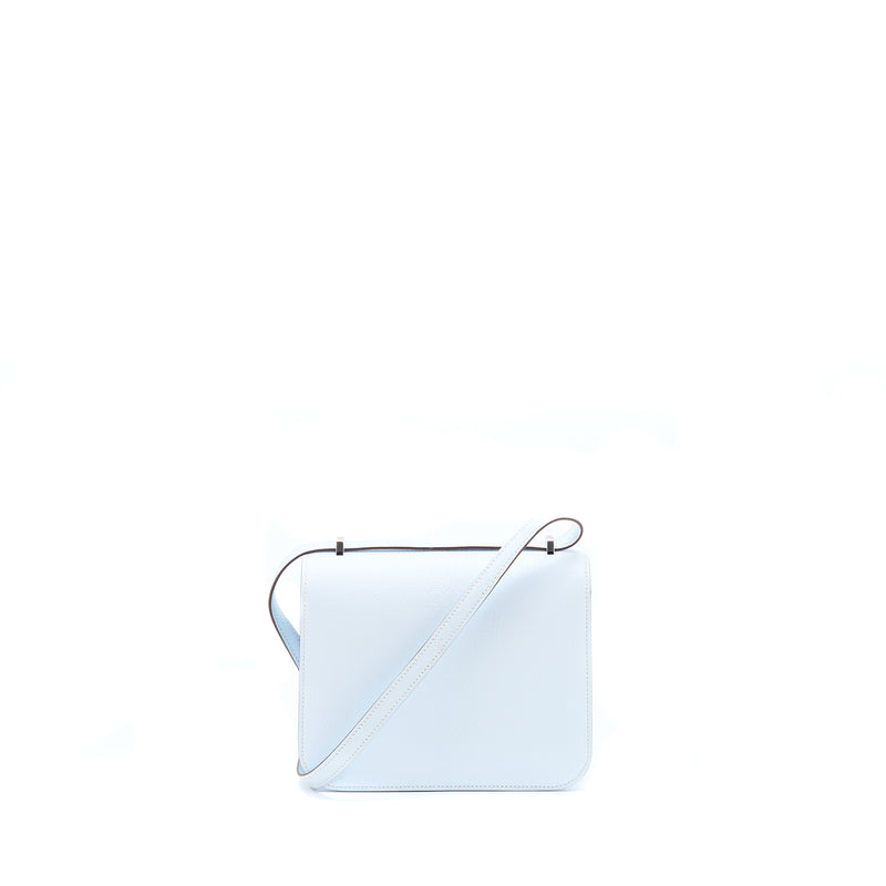 Hermes Mini Constance Chevre Mysore T0 Blue Brume SHW Stamp U