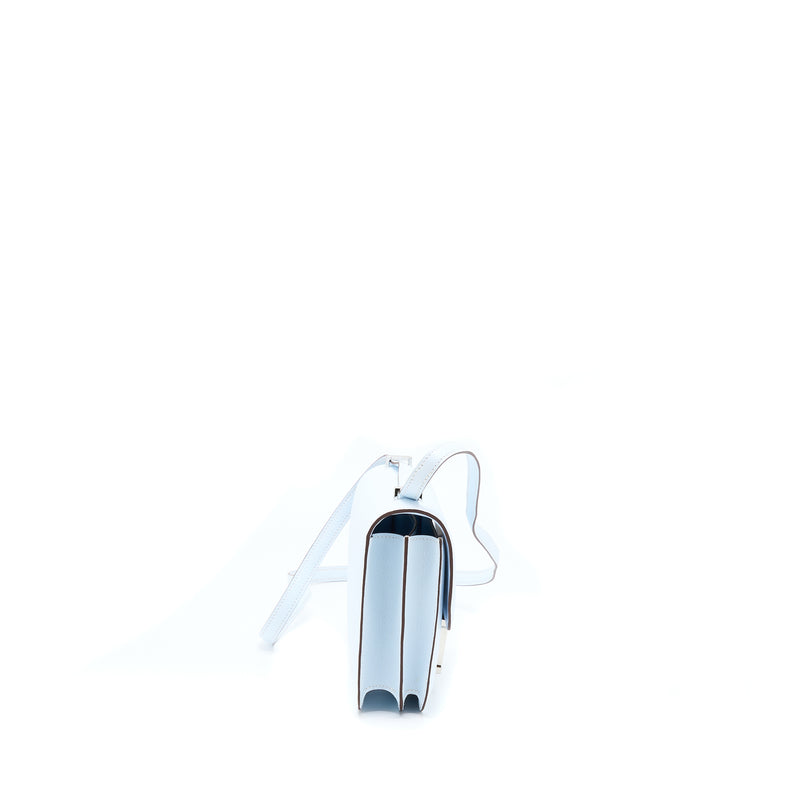 Hermes Mini Constance Chevre Mysore T0 Blue Brume SHW Stamp U
