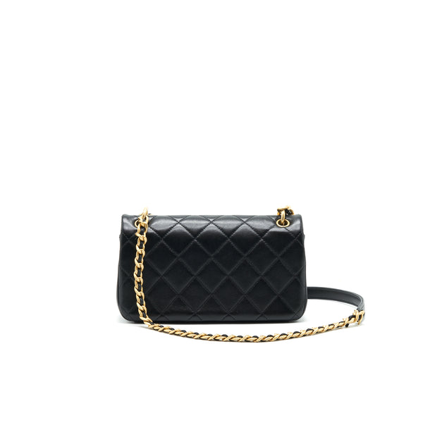 Chanel Shiny Lambskin Flap Bag Black GHW