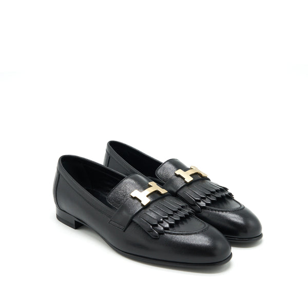 Hermes Size 38 Royal Loafer Black GHW