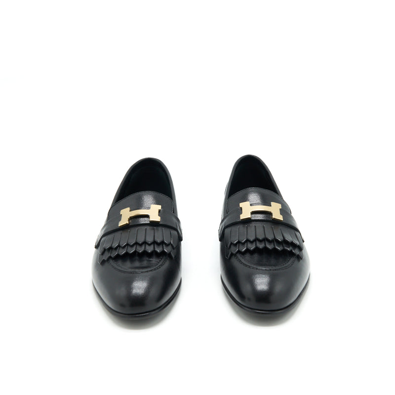 Hermes Size 38 Royal Loafer Black GHW