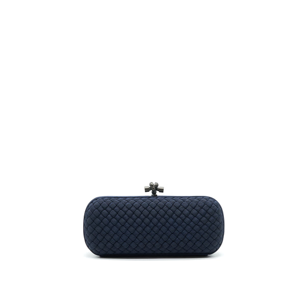 Bottega Veneta Knot Clutch in Navy with Ruthenium Hardware