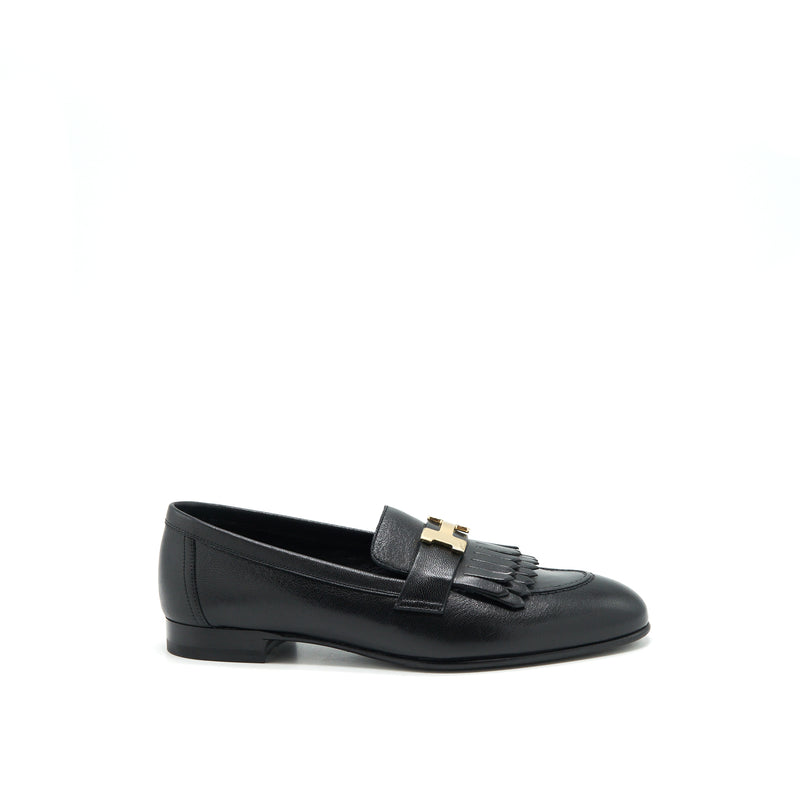Hermes Size 38 Royal Loafer Black GHW