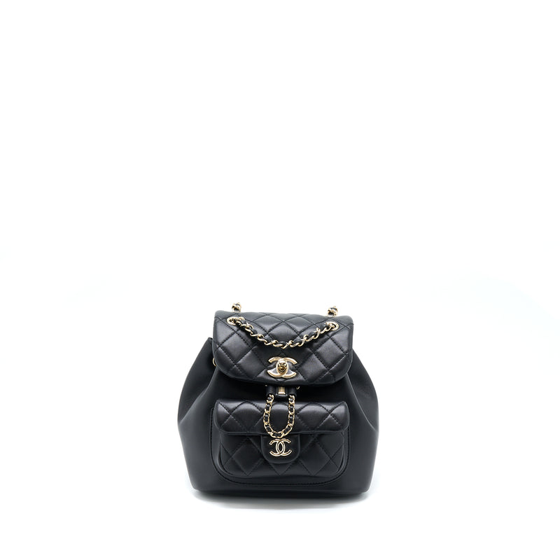 Chanel Duma Mini Backpack Lambskin Black LGHW (Microchip)