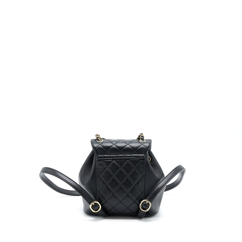 Chanel Duma Mini Backpack Lambskin Black LGHW (Microchip)