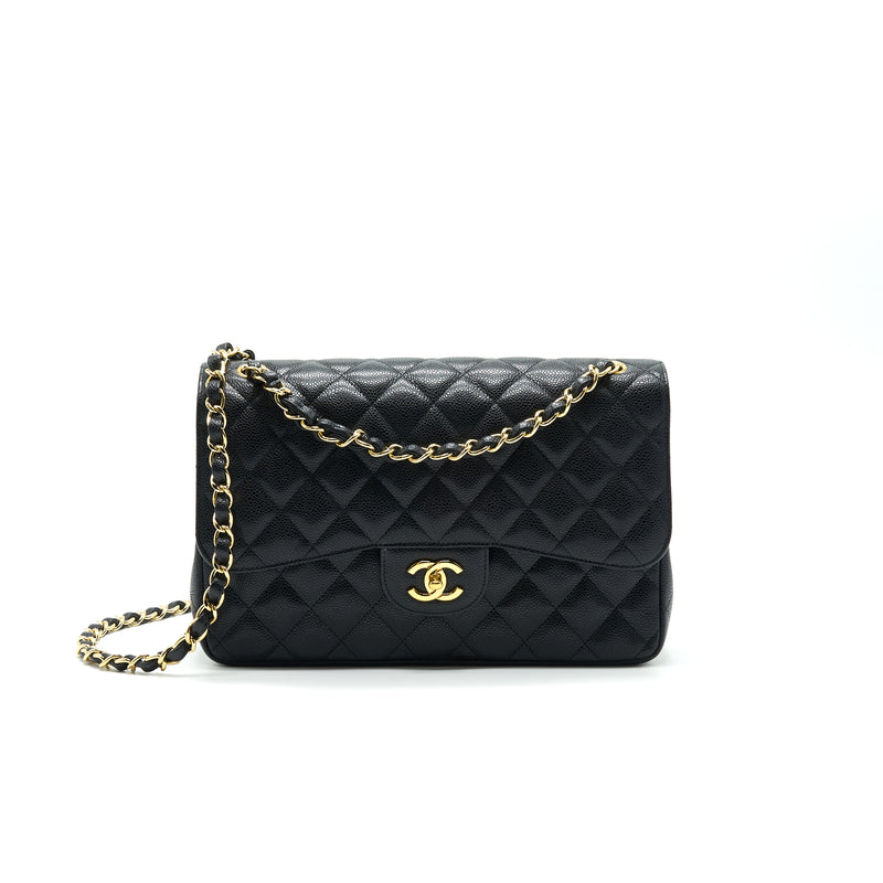 Chanel Classic Jumbo Double Flap Bag Black Cavier GHW