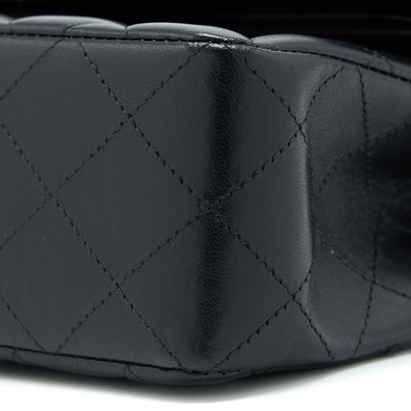 Chanel Small Classic Double Flap Bag Lambskin Black GHW (Microchip)
