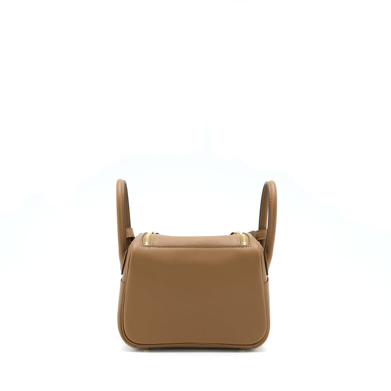 Hermes Mini Lindy Swift Alezan / Biscuit GHW Stamp U