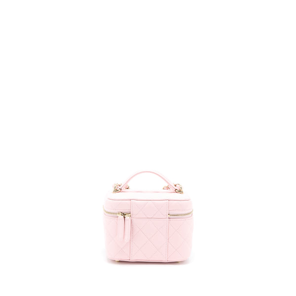 Chanel 22S Top Handle Vanity Bag Caviar Light Pink LGHW (Microchip)