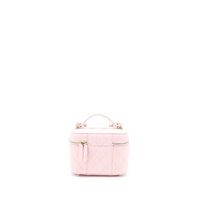 Chanel 22S Top Handle Vanity Bag Caviar Light Pink LGHW (Microchip)