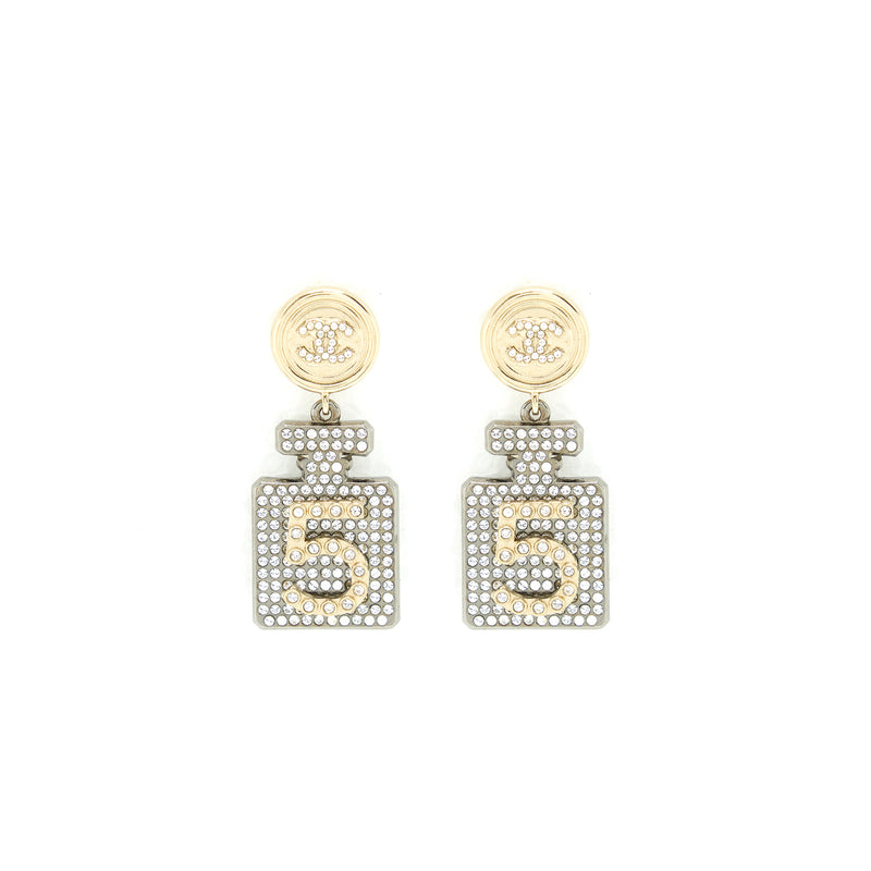 Chanel No.5 Perfume Bottle Crystal Drop Earrings LGHW