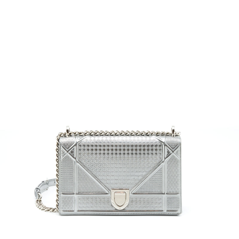 Dior Medium Diorama Metallic Sliver SHW