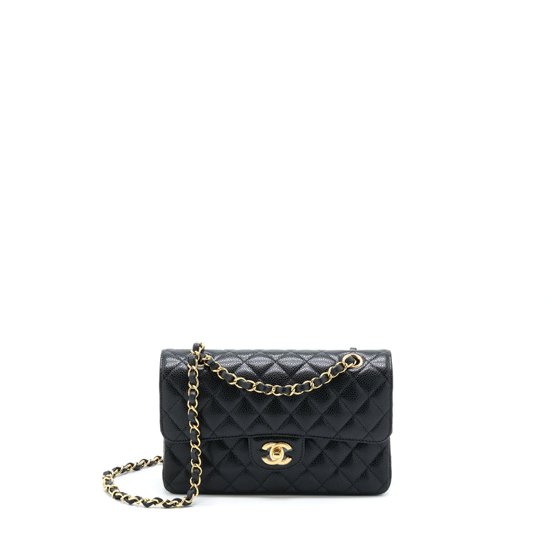 Chanel Small Classic Double Flap Caviar Black GHW (Microchip)