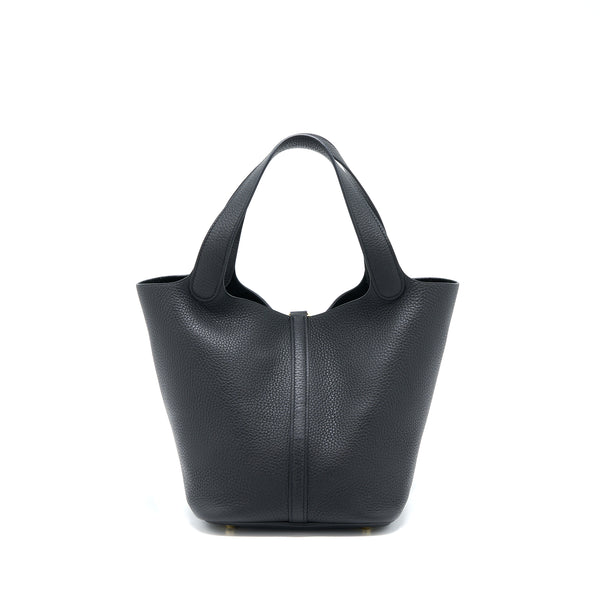Hermes Picotin 22 Lock Bag Clemence Black GHW Stamp Z