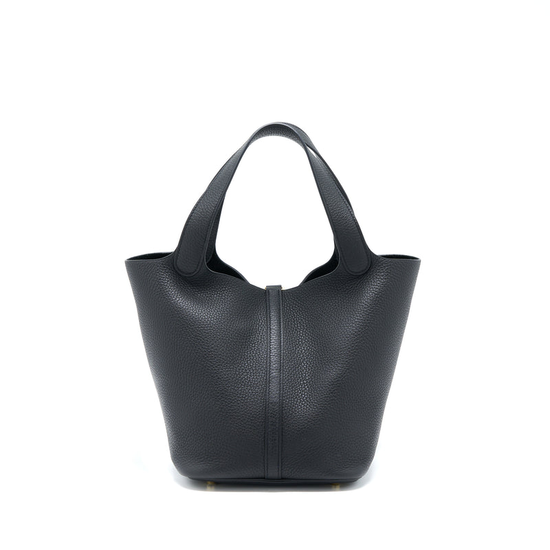 Hermes Picotin 22 Lock Bag Clemence Black GHW Stamp Z