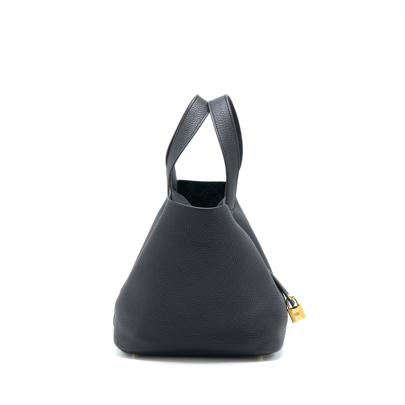 Hermes Picotin 22 Lock Bag Clemence Black GHW Stamp Z
